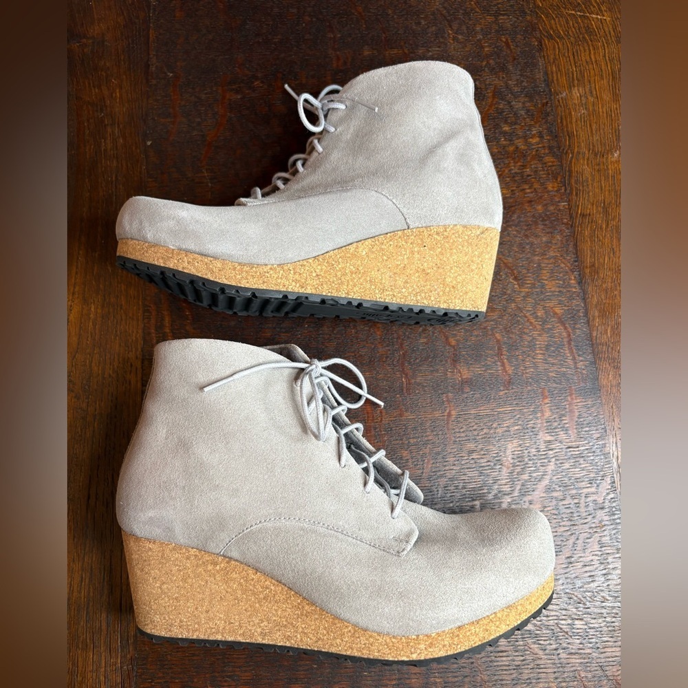Birkenstock Papillio Edith Wedge Boots in Light Grey. Size 37 or US 6-6.5 - Picture 5 of 9